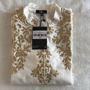 Metallic Embroidered Ivory Shirt